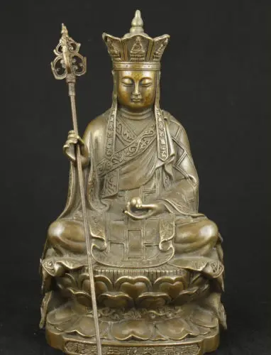 Izstrādāt Ķīniešu Veco Misiņa Iegūstama Handwork Budas Statuja Attēls 0