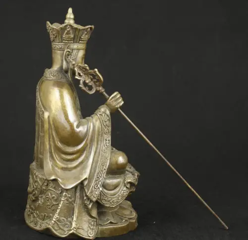 Izstrādāt Ķīniešu Veco Misiņa Iegūstama Handwork Budas Statuja Attēls 3